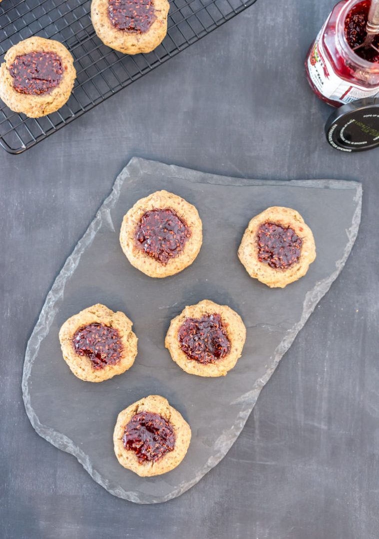 Peanut Butter & Jelly Thumbprint Cookie Recipe | One Ingredient Chef